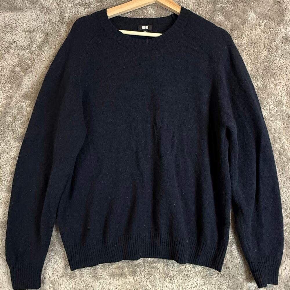 Uniqlo Navy Blue Wool Sweater Men's XL Extra Large